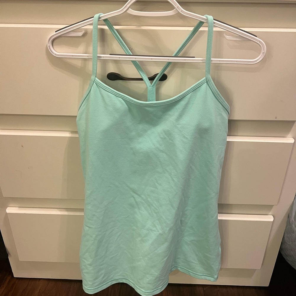 Lululemon green spaghetti strap top size 8